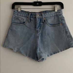 blue denim shorts